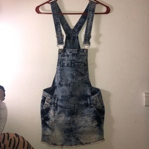 Blue jean skirt overall